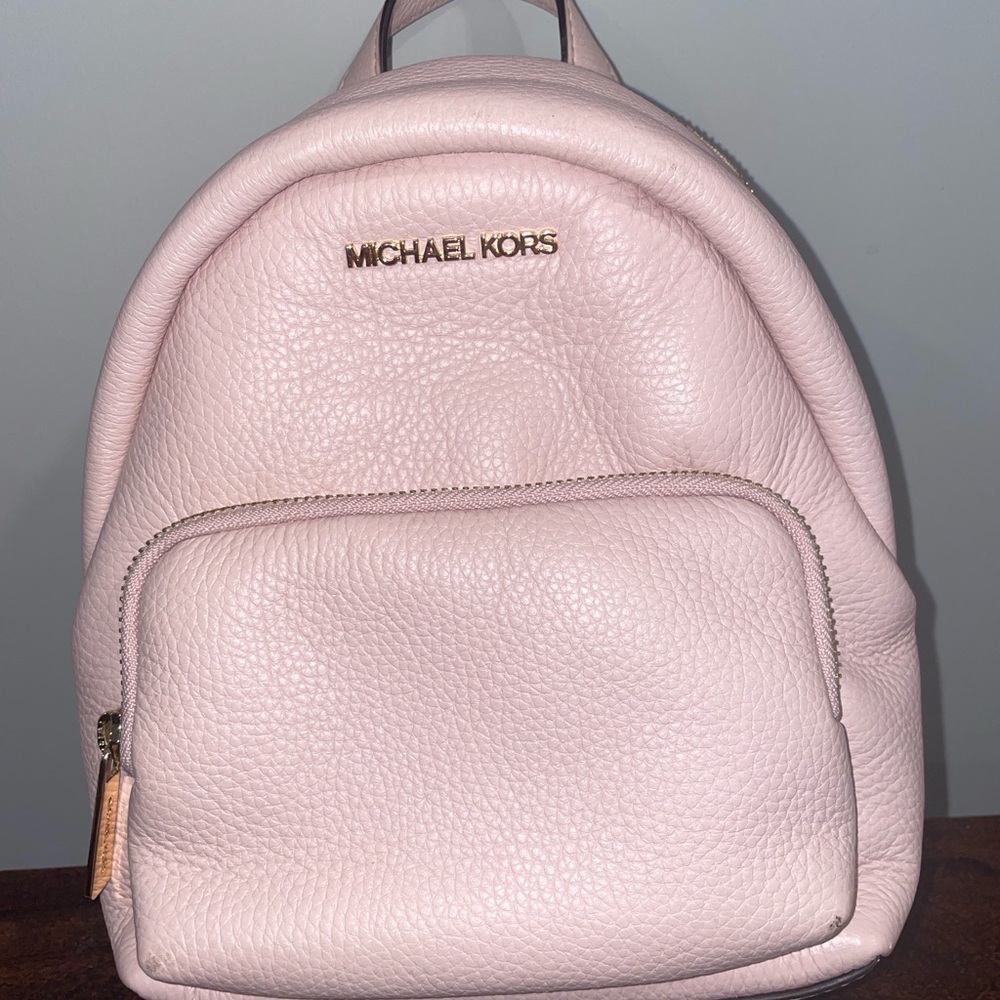 Michael Kors blush pink pebbled backpack